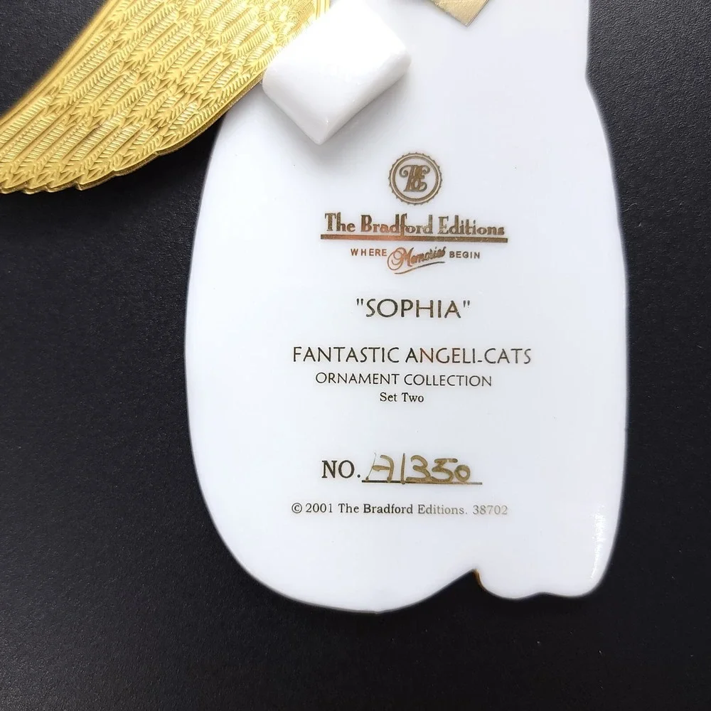 Laurel Burch SOPHIA Angeli-Cats Bradford Cat Angel Christmas Ornament‎ Porcelain - Picture 5 of 5
